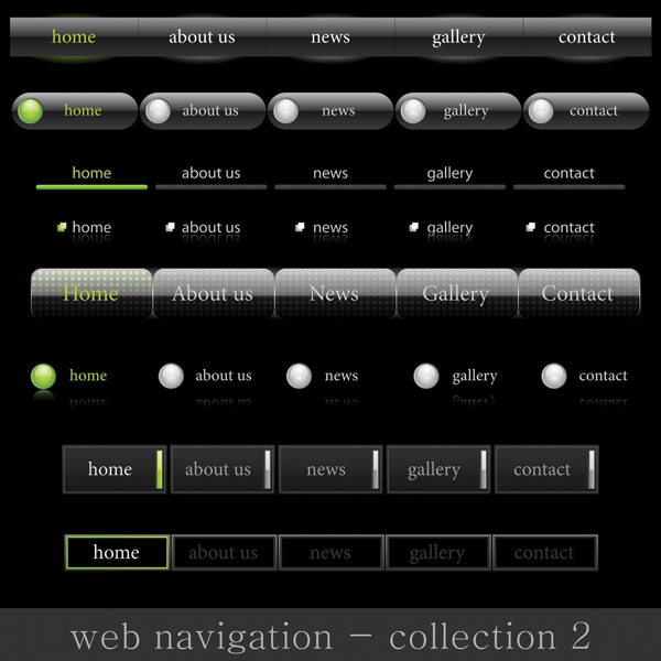 free vector Site navigation and buttons vector